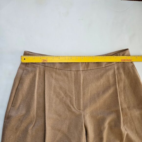 Lafayette 148 Camel Hair Cooper Pleated Barrel Leg Ankle Pant Camel 14 - Picture 13 of 15